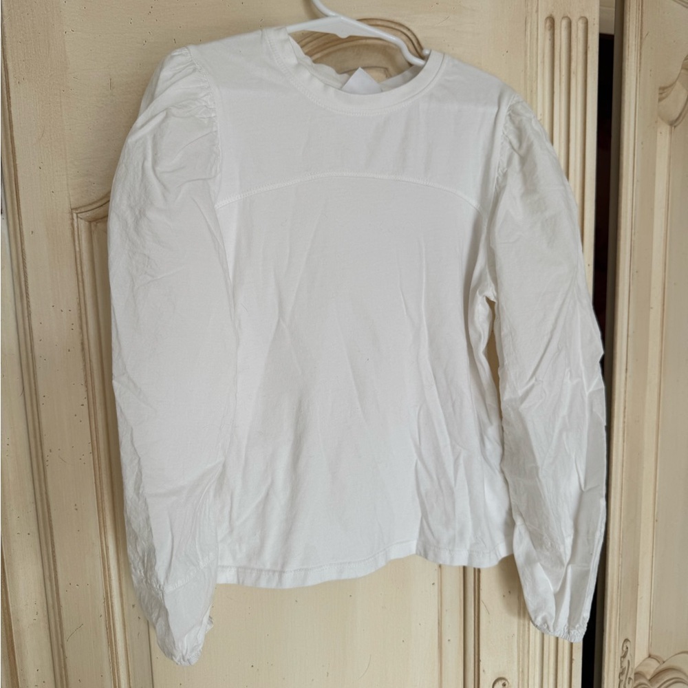 Zara Ivory Crew Neck Top